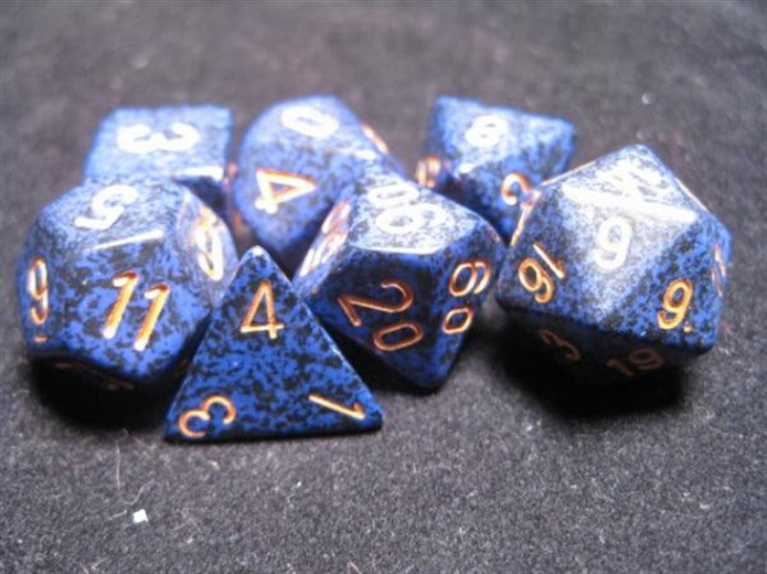 Chessex Dice: Speckled Polyhedral Golden Cobalt 7-Die Set