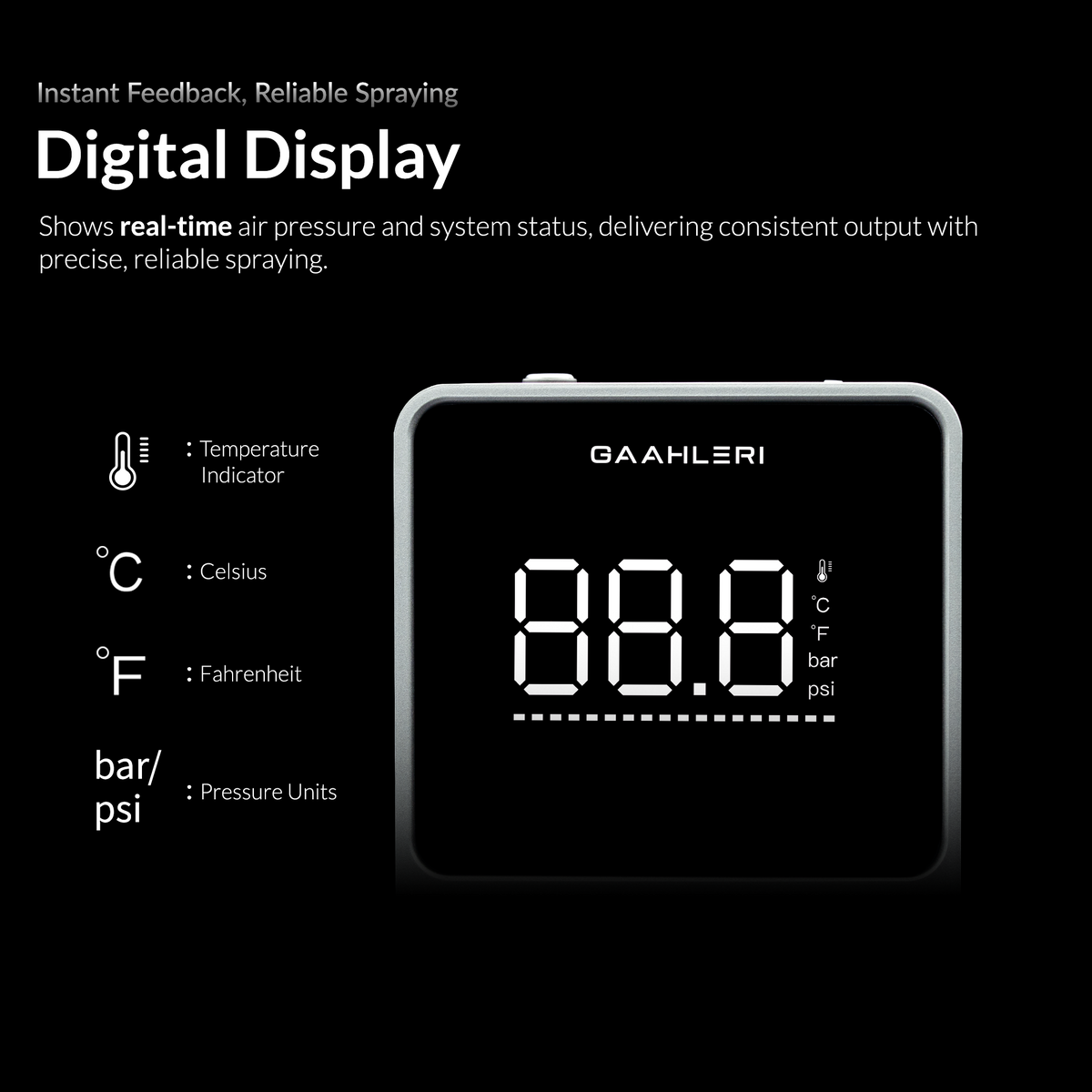 TurboX Mini digital pressure and temperature display