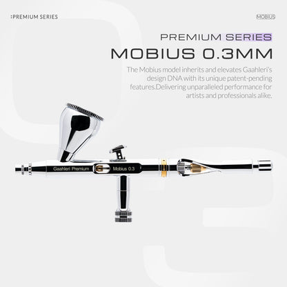 Mobius 0.3mm airbrush with gravity cup fitted