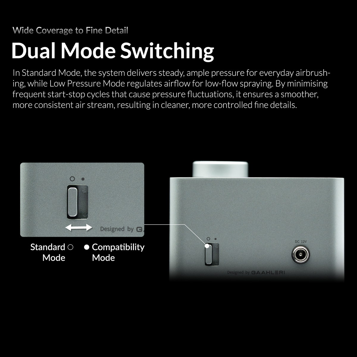 TurboX Mini standard and low-pressure mode switch