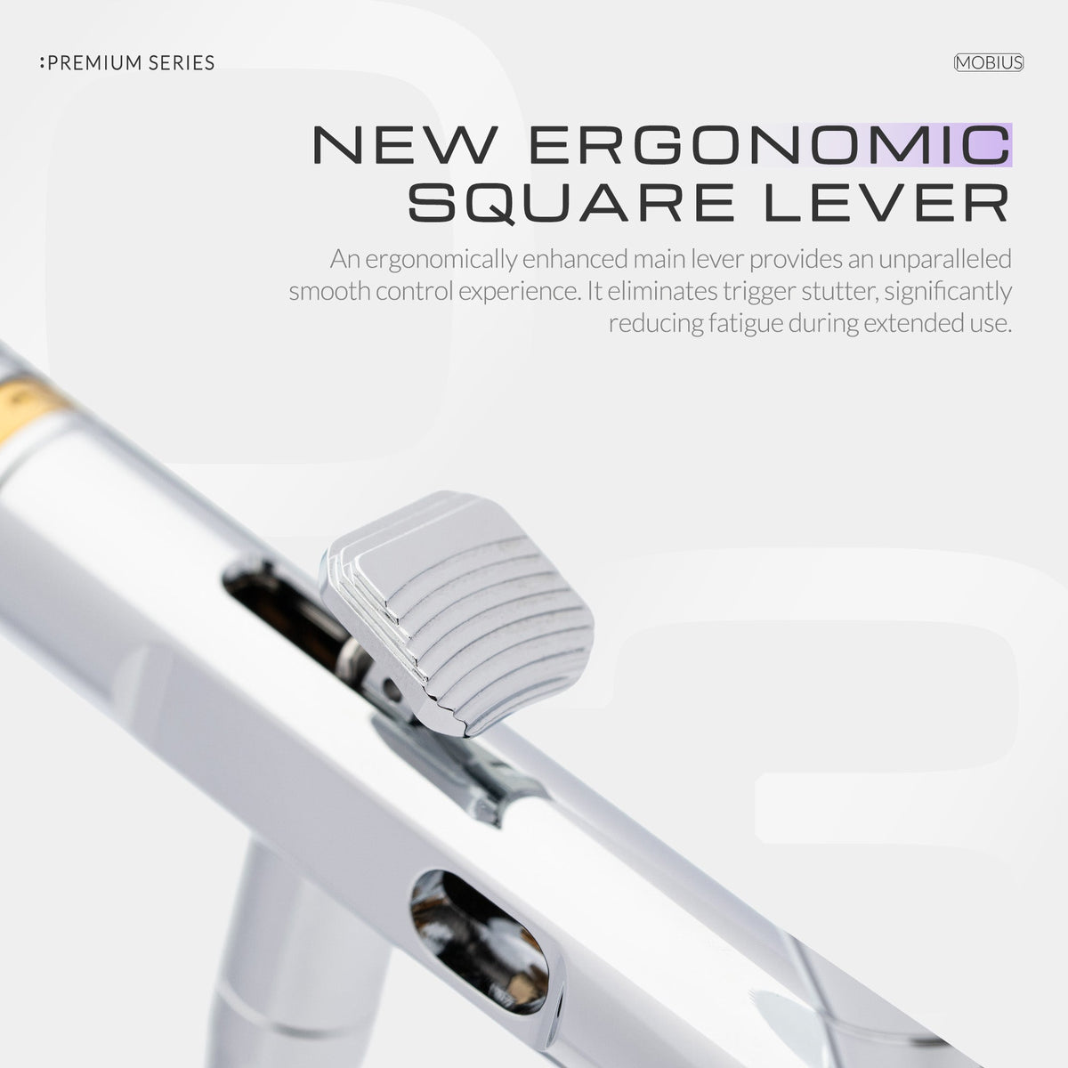 Mobius square trigger lever close-up