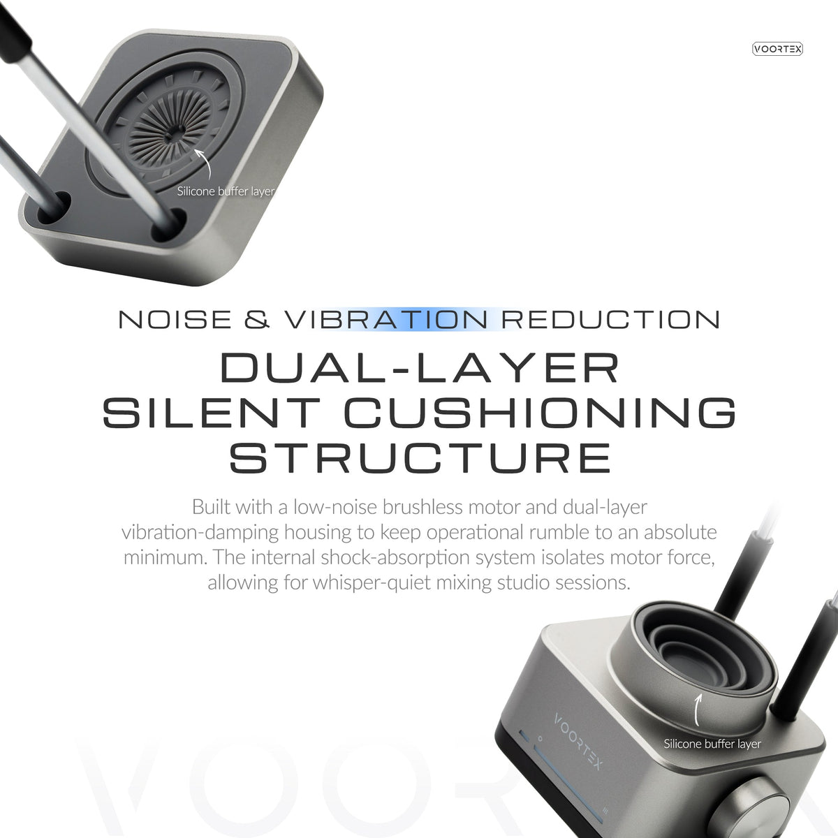 Voortex vibration-damping housing