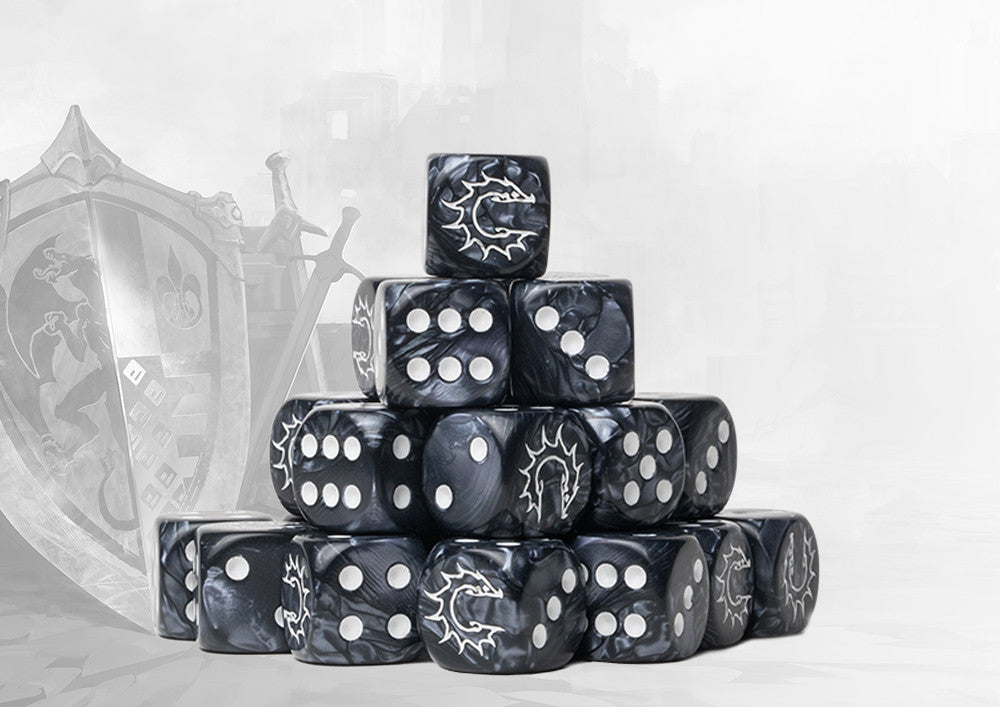 Conquest - Logo Dice: Dark Grey Marbled, 24 per pack - image 1