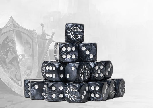 Conquest - Logo Dice: Dark Grey Marbled, 24 per pack - image 1