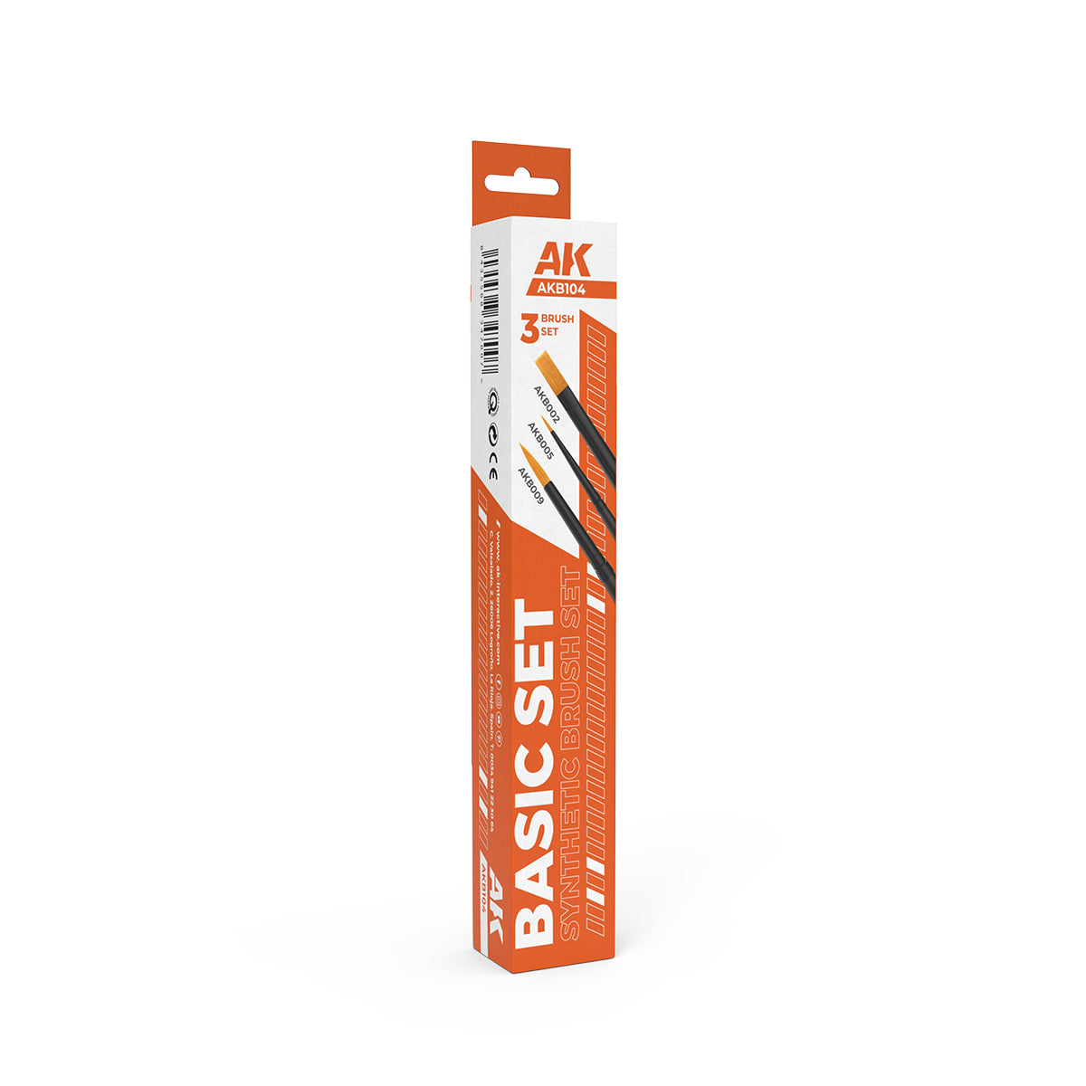 AK Interactive AKB104 Basic Brushes Set, 3 brush box front