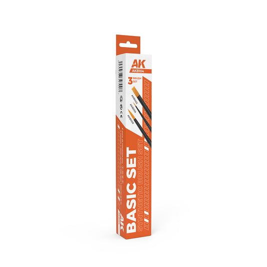 AK Interactive AKB104 Basic Brushes Set, 3 brush box front