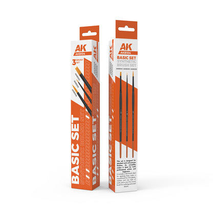 AK Interactive AKB104 Basic brushes AKB002, AKB005 and AKB009