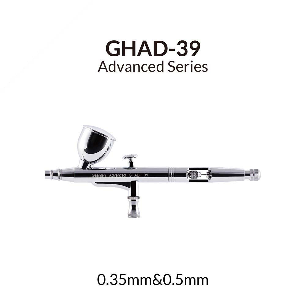 Gaahleri GHAD-39 Advanced Series airbrush with gravity cup, side view