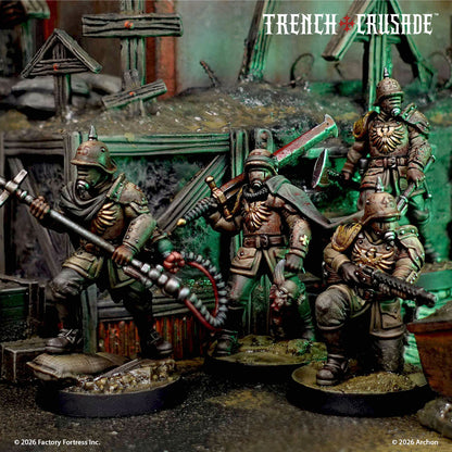 Painted Prussian Stosstruppen in a ruined battlefield scene